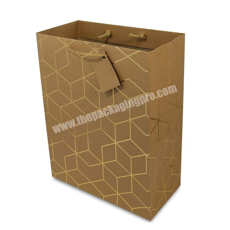Custom logo printed cheap Tag Shopping Kraft Luxury Paper Gift Bags with Handles