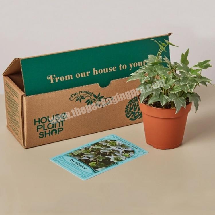 Custom logo printed paper Planter live plant Succulent Packaging Shipping Box