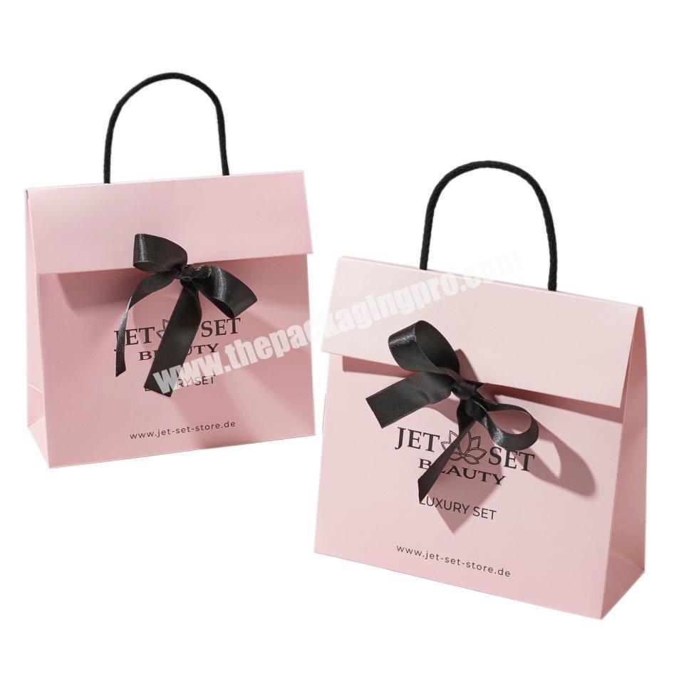 Custom logo printed paper luxe personnal emballage pour sac customize bags for boutique