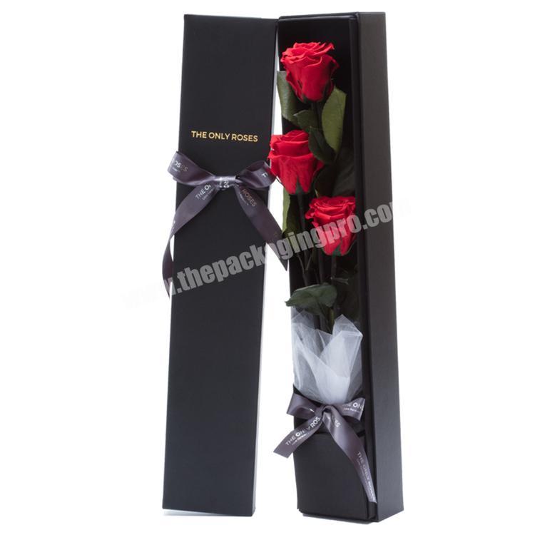 Custom logo printing cardboard cajas para rosas flores black valentine's i love u floral arrangement boxes packaing