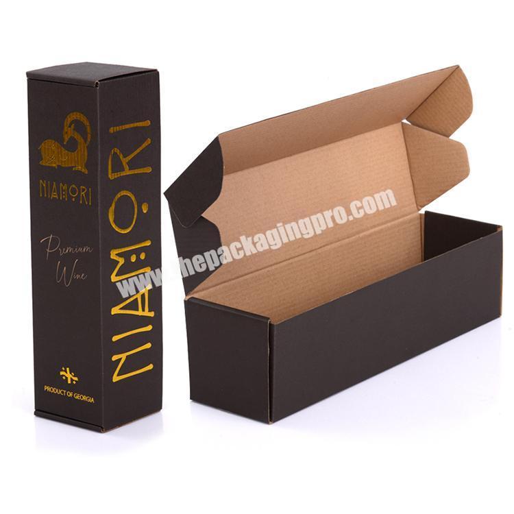Custom logo printing paper corrugated boite en carton personnalisable wine bottle shippers boxes