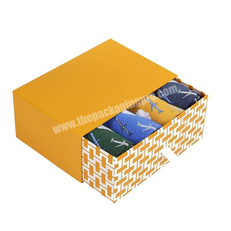 Custom logo printing paper socks packing box for socks