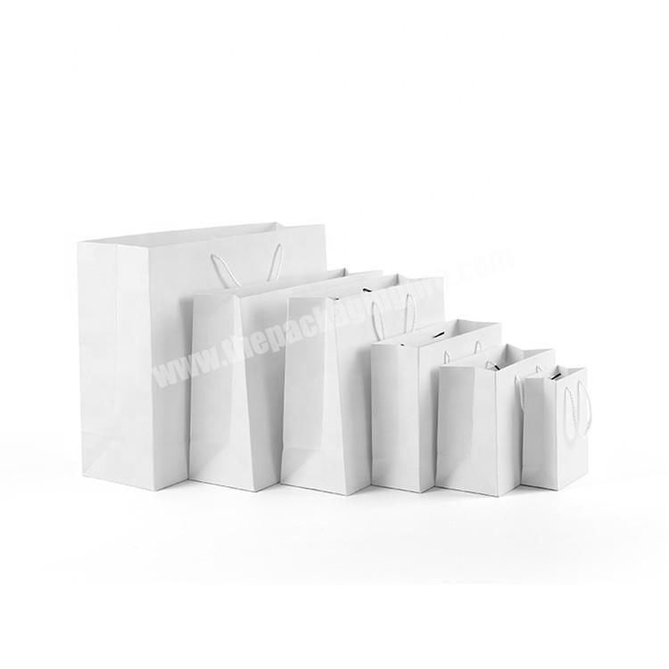 Custom logo white brown kraft paper shopping bags
