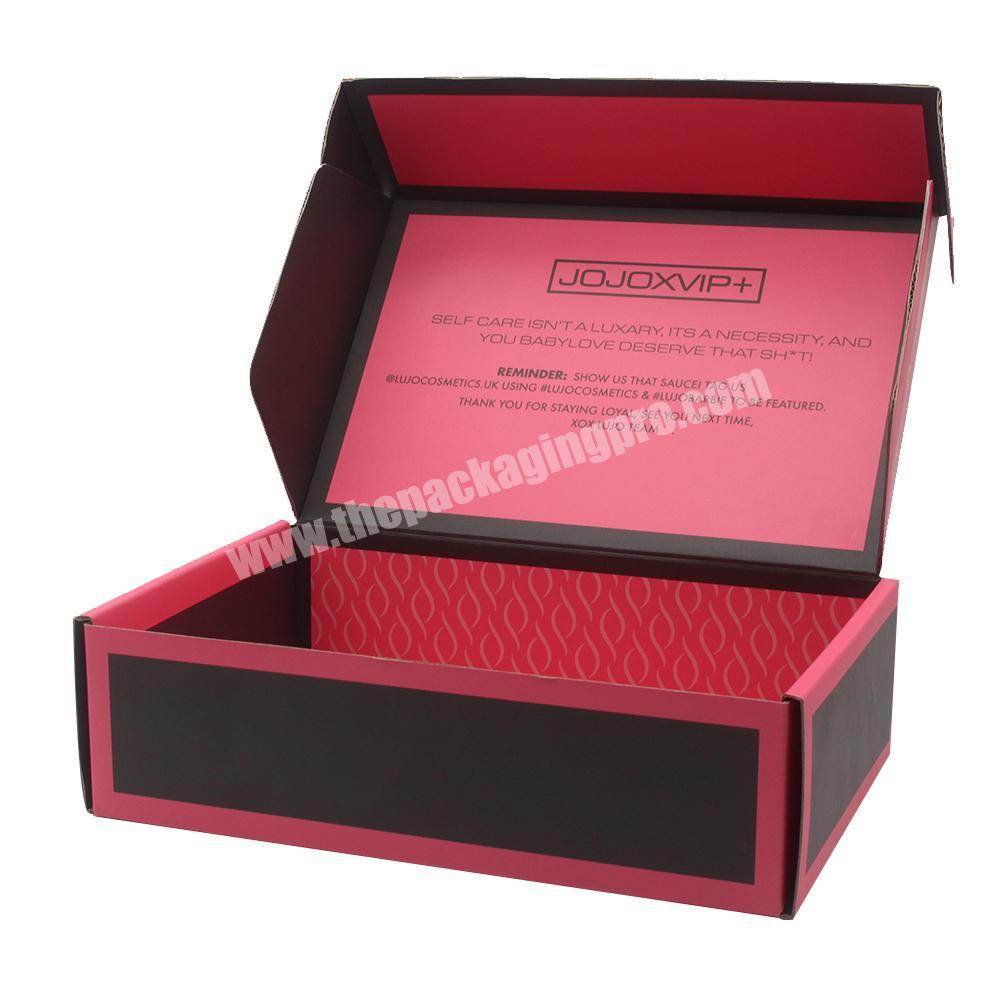 Custom luxury black and red paper mailer boxes for clothes