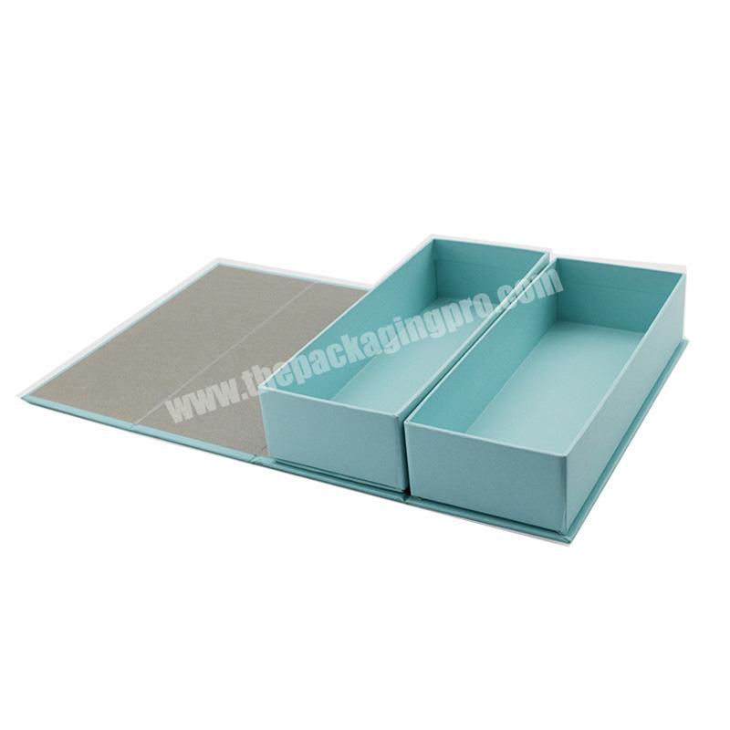 Custom luxury large blue cardboard paper garment clothing gift packaging box