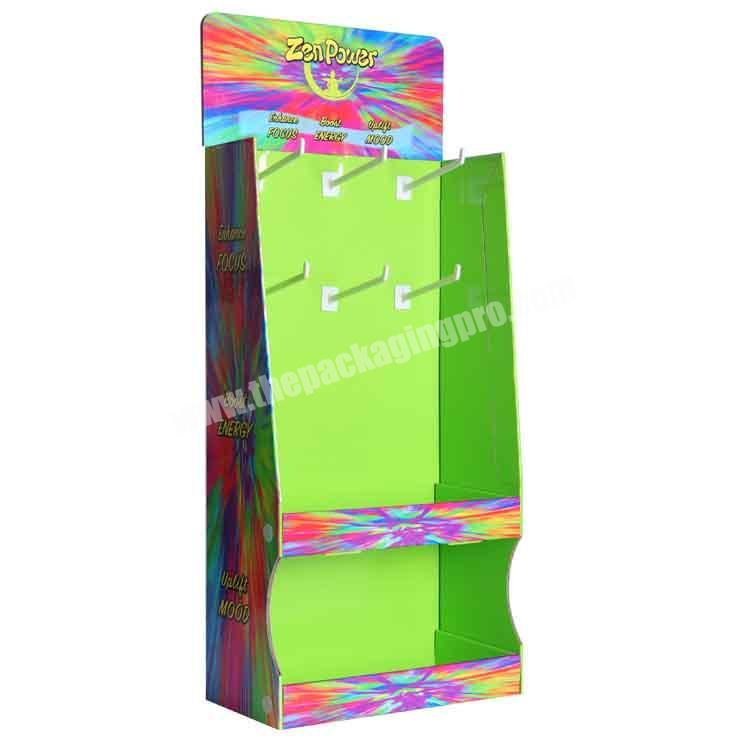 Custom luxury retail pop up hook counter corrugated merchandising display box paper with stand