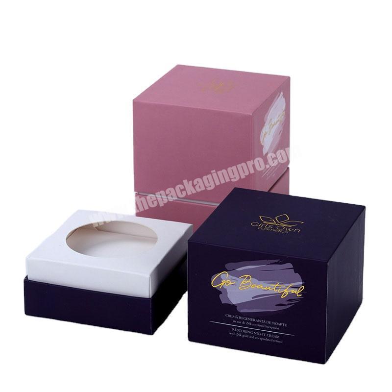 Custom luxury skincare products packaging box pink cosmetic gift set box