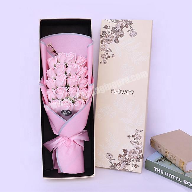 Custom luxury window box see through preserved roses in gift box