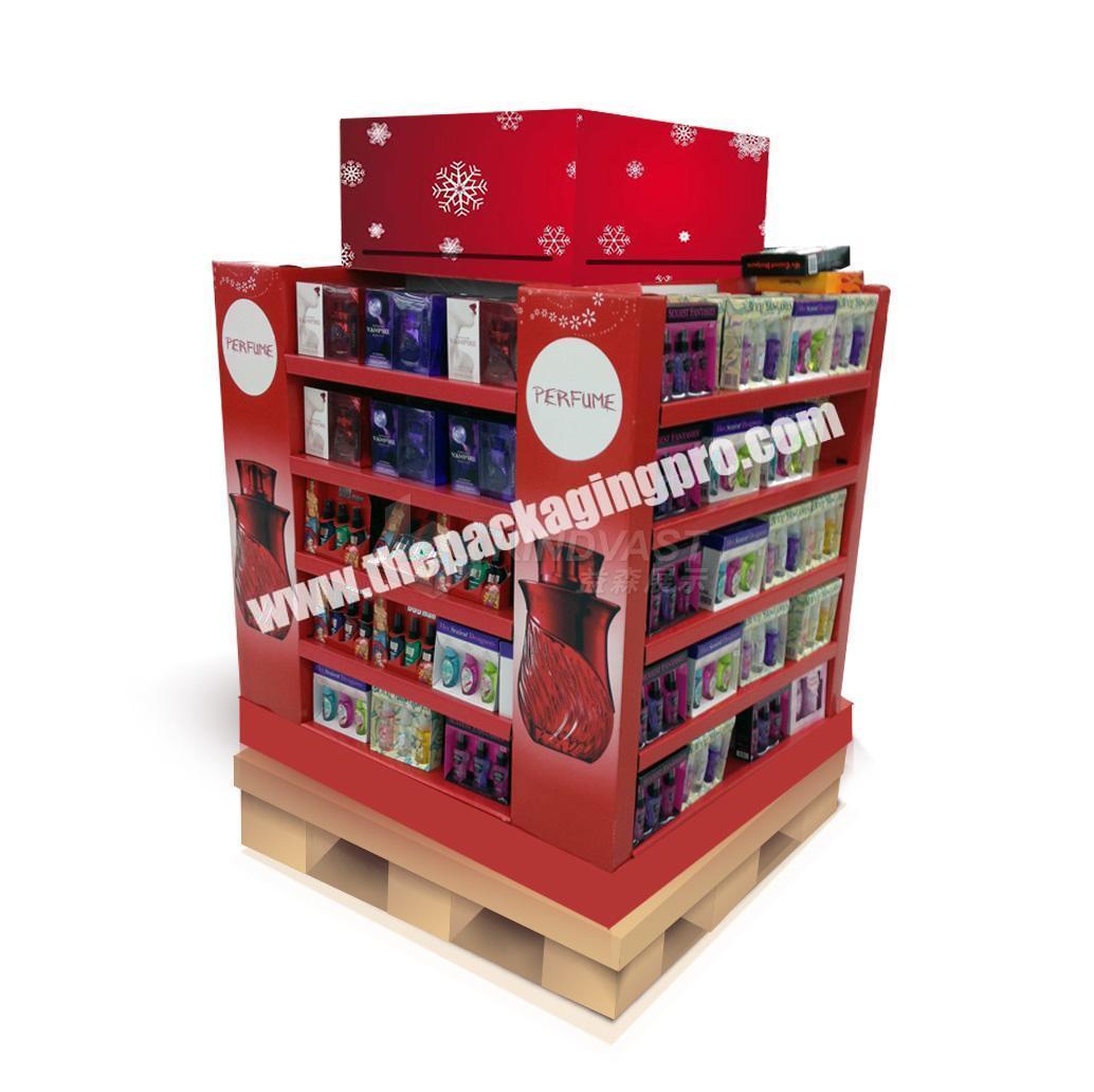 Custom-made environmentally friendly and renewable paper solid supermarket goods pile display stand
