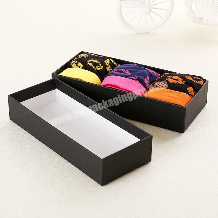 Custom matt black base and lid paper box cheap lingerie packaging box