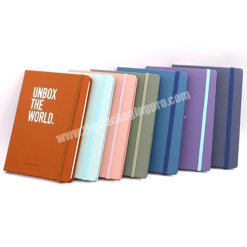 Custom multifunctional a5 pu leather journal notebook with sticky note and pocket