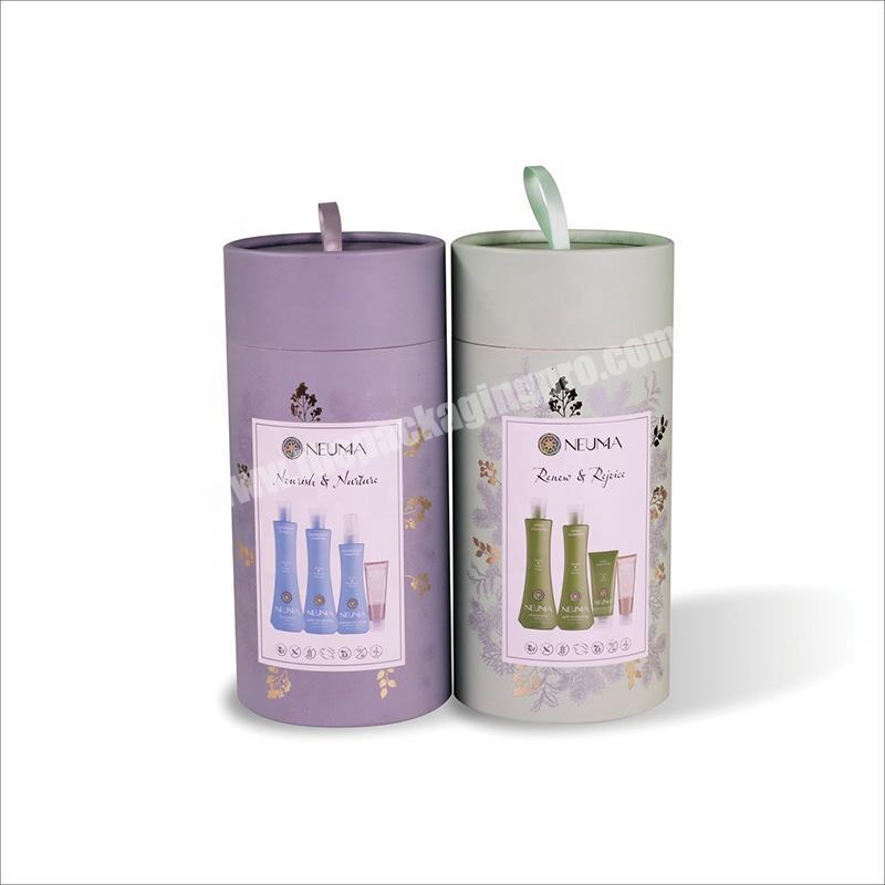 Custom natural skin care products paper tube for cosmetic packaging