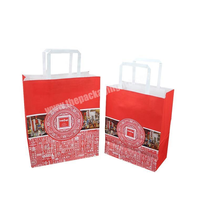 Custom paper take out bags with handles