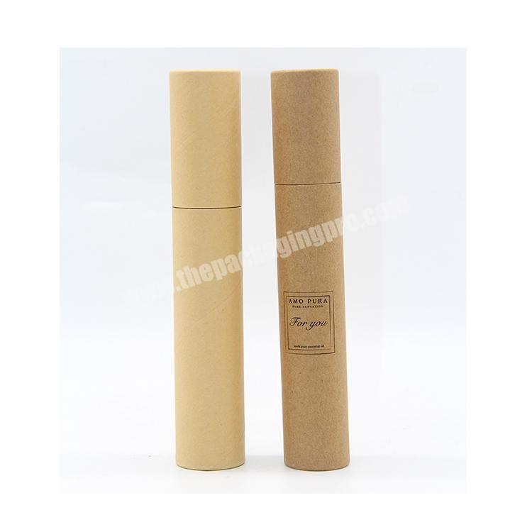 Custom personalised design kraft brown round cylinder paper tube packaging gift box