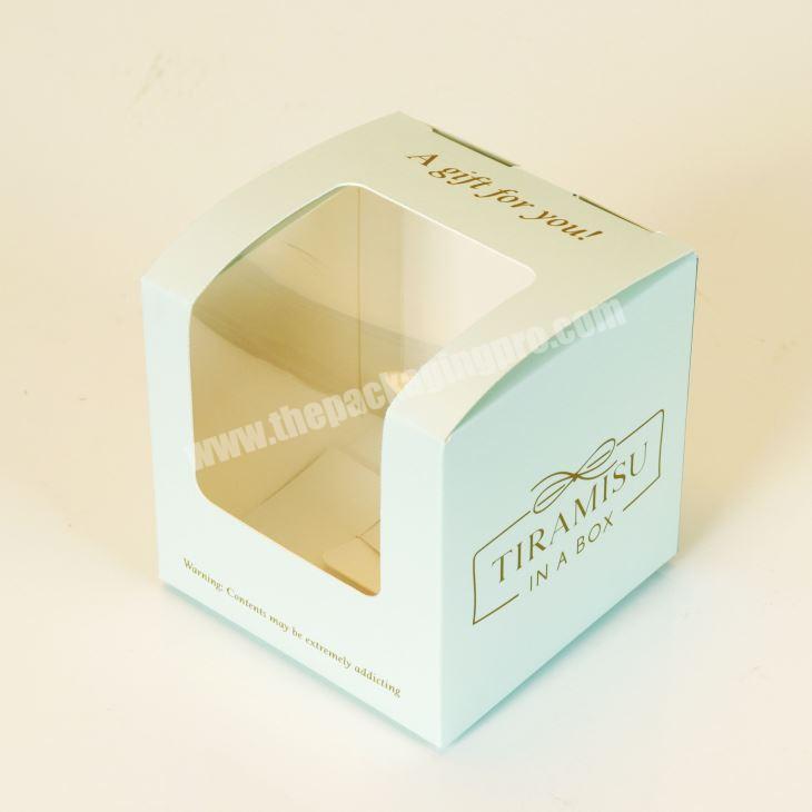 Custom printed Dessert shop cheap transparent bakery box recycled paper donut box pastry boxes with window