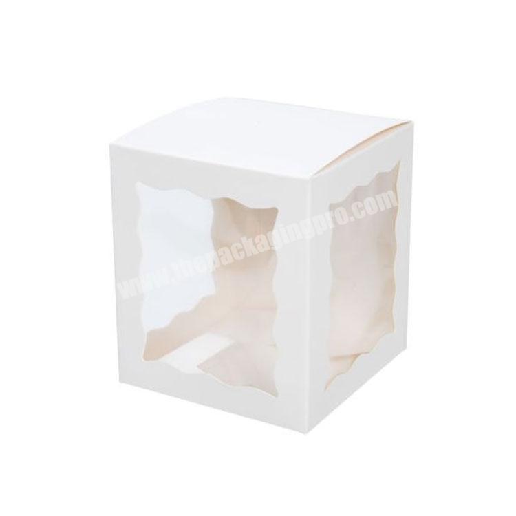 Custom printed White 3 Sided gift kraft paper cookie Window Box