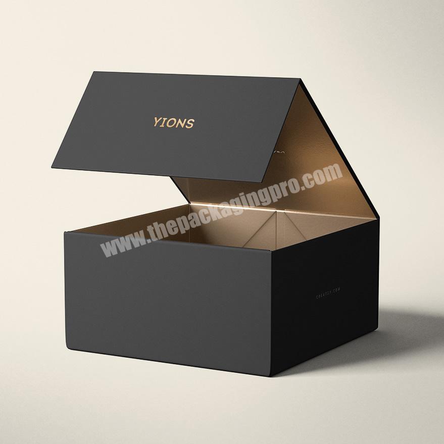 Custom printed cardboard hard cover luxury square magnet magnetic gift box packaging