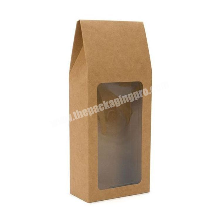 Custom printed folding paper gift Kraft Tapered food Tote Box packaging with Window