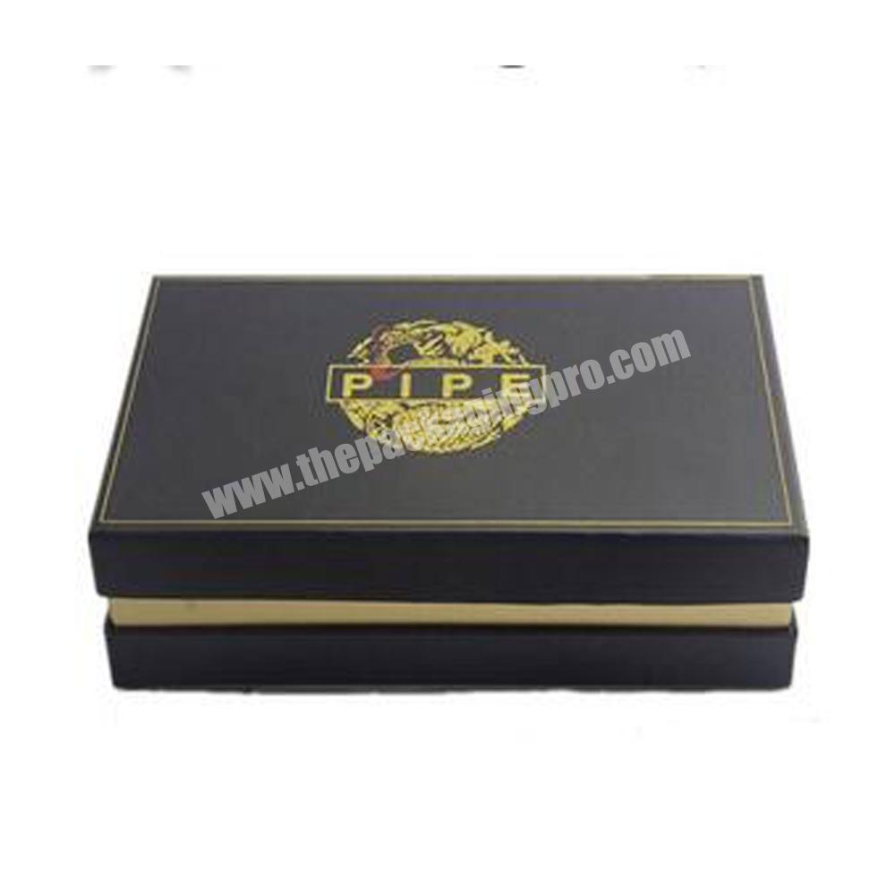 Custom printed hard cardboard black paper gift box