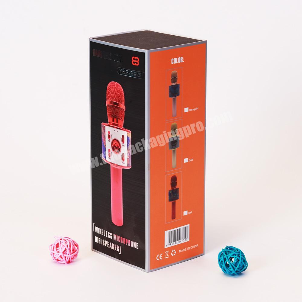 Custom printed live karaoke microphone paper box packing recycled wireless microphone card paper packaging box