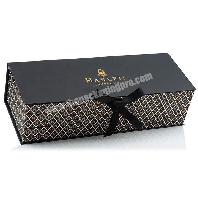 Custom printed luxury magnetic brand candle jars packaging box