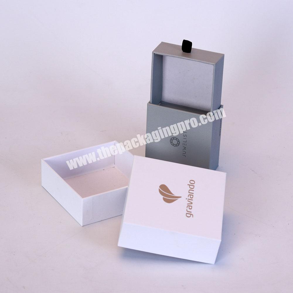 Custom printed mini luxury gift packaging fancy pendant jewelry necklace drawer paper package box with logo