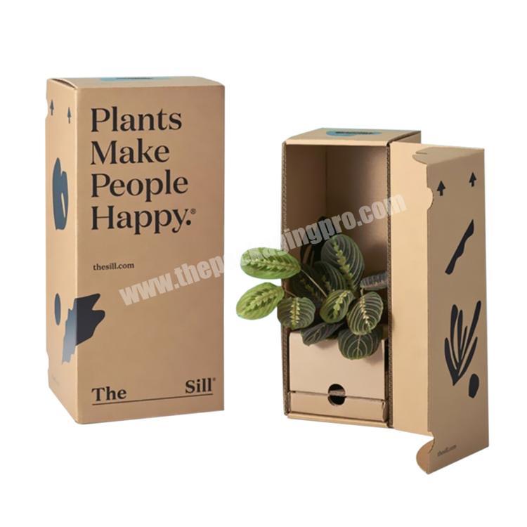 Custom printed paper corrugated cardboard grown live plant shipping box for plant packaging