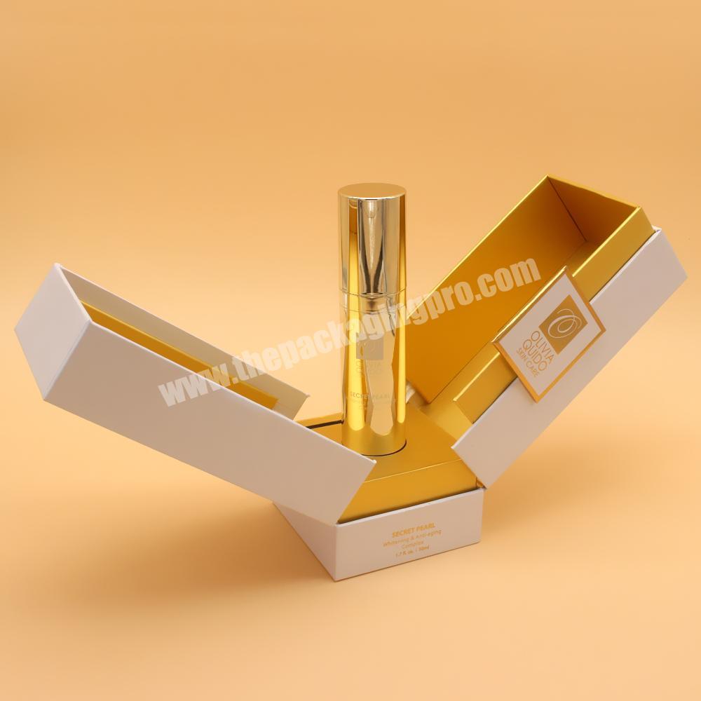 Custom printed paper gold yellow empty 100ml perfume bottle packaging box