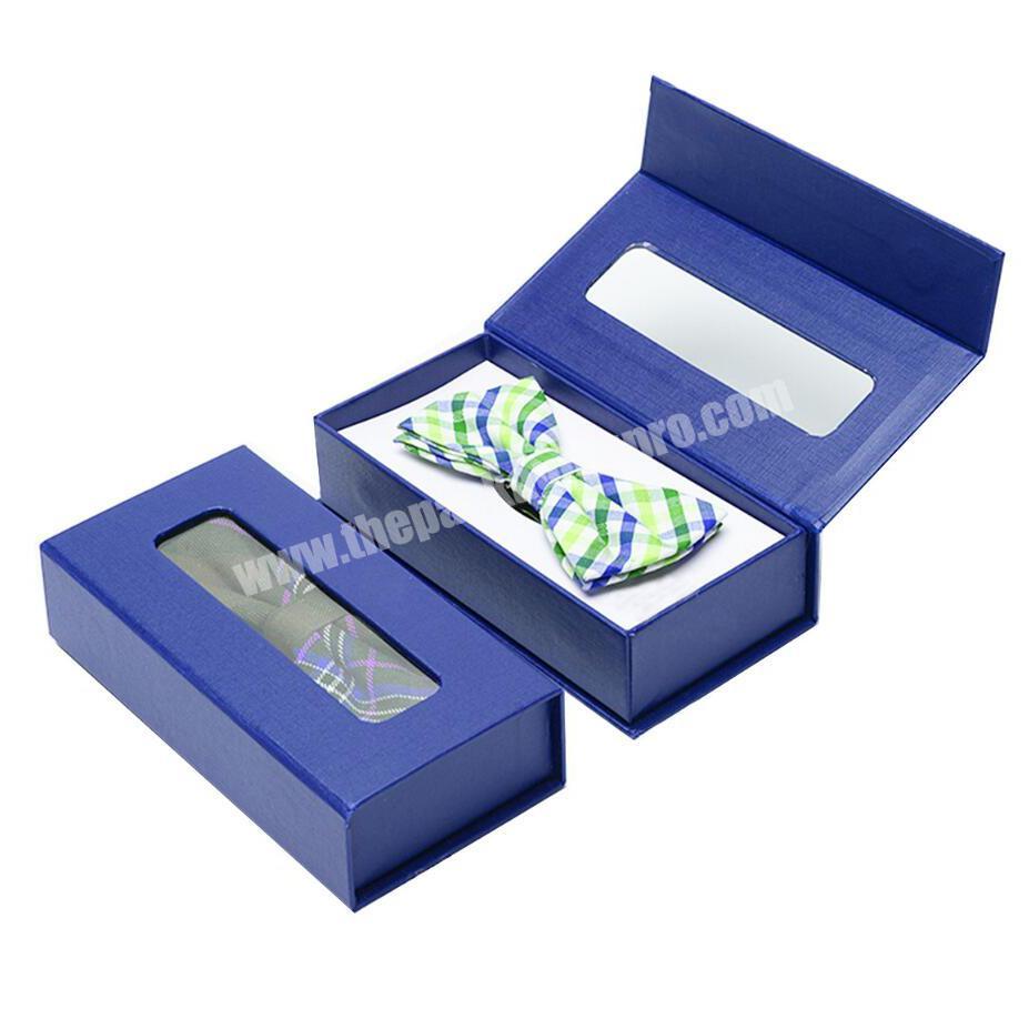 Custom printed paper packaging box blue bow tie boxes