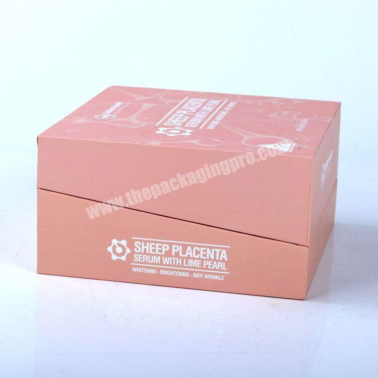 Custom printed pink beautify cosmetics box beautiful design paper gift box with foam