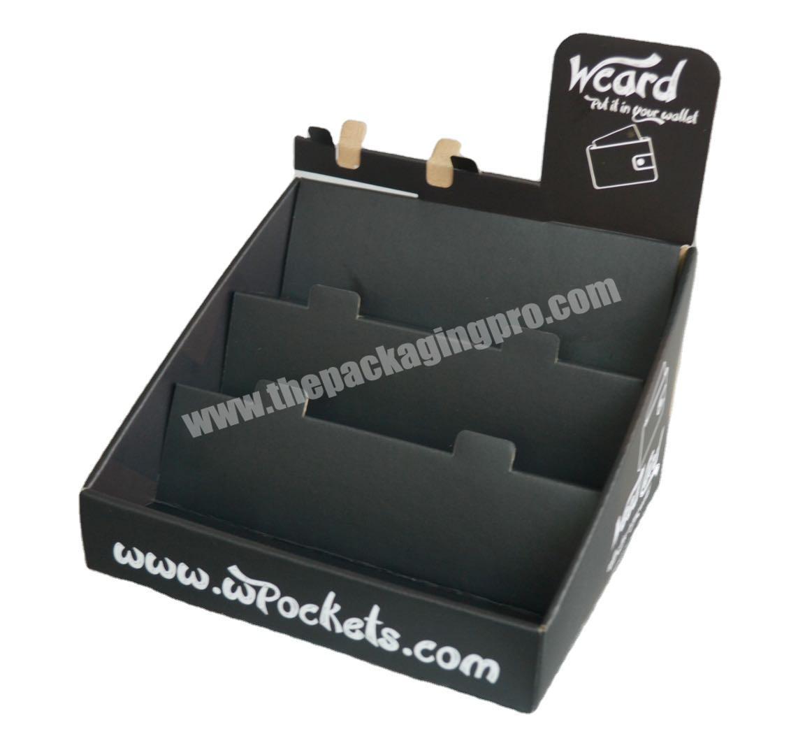 Custom printed plain black cardboard counter retail display boxes for product promotion