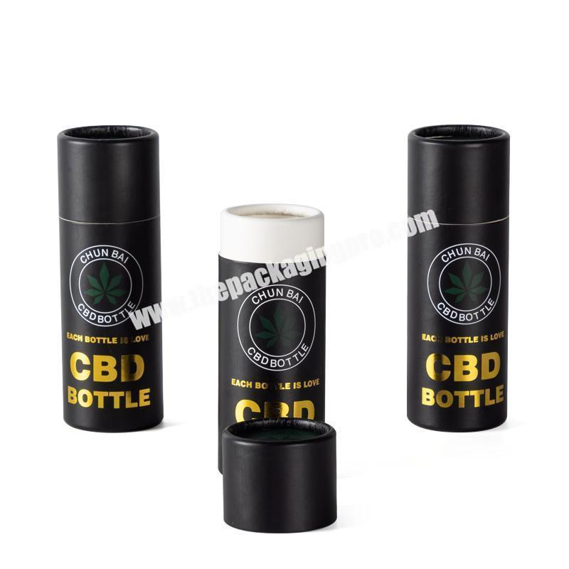 Custom printed round kraft paper tube for CBD Smoke oil bottle packing