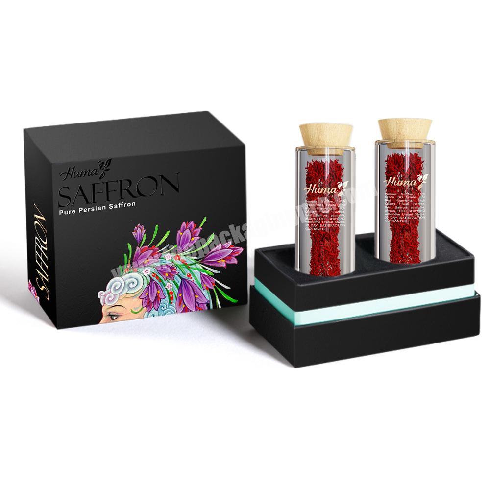 Custom printed wholesales blank saffron packaging gift box luxury saffron tin box pack