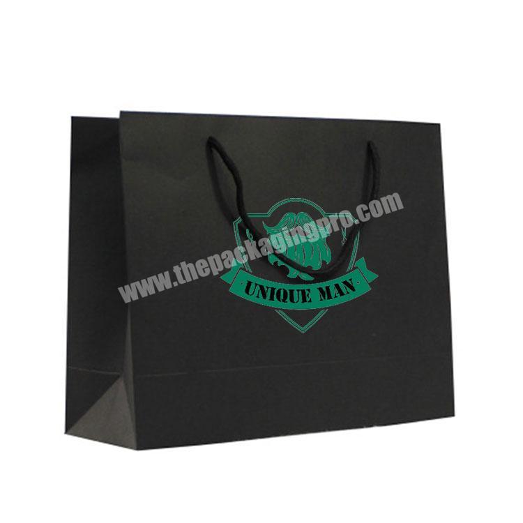 Custom printing black paper  packaging bags shopping with  Your Own Logo