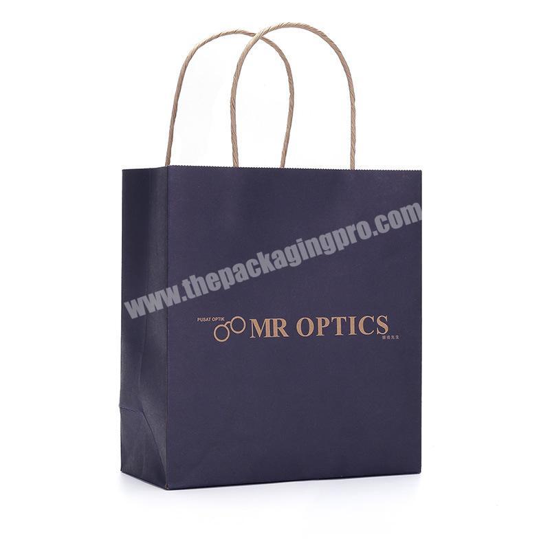 Custom printing branded black paper bag shopping with gold logo