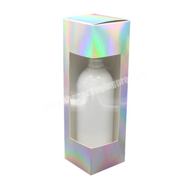 Custom printing tumbler display packaging box iridescent holographic tumbler boxes with window