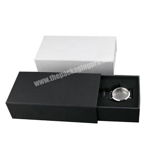 Custom rigid cardboard watch packaging drawer box