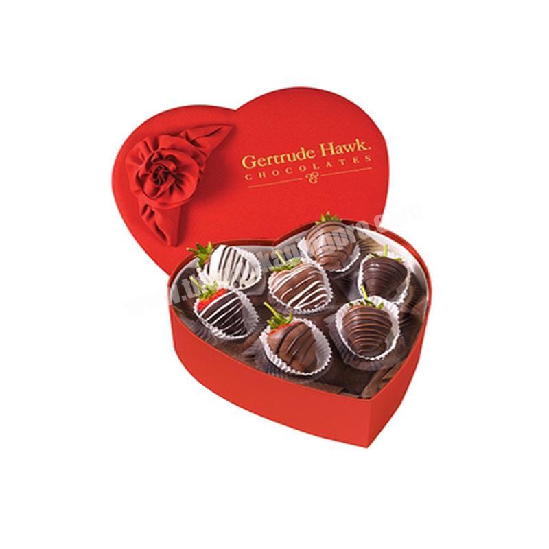 Custom romantic heart shaped strawberry chocolate box