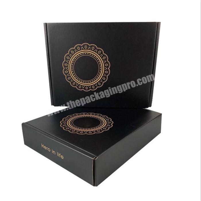 Custom shipping logo matte black marble printing packaging holographic shipping mailer box