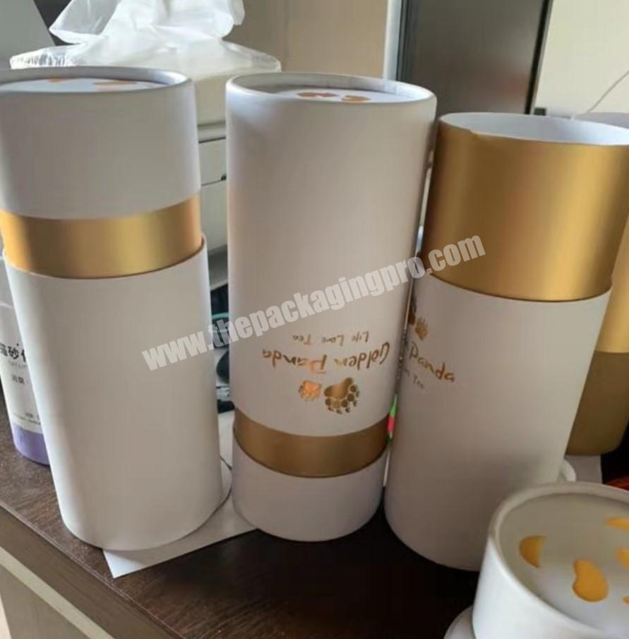 Custom size print kraft white round paper packaging tube for bottles
