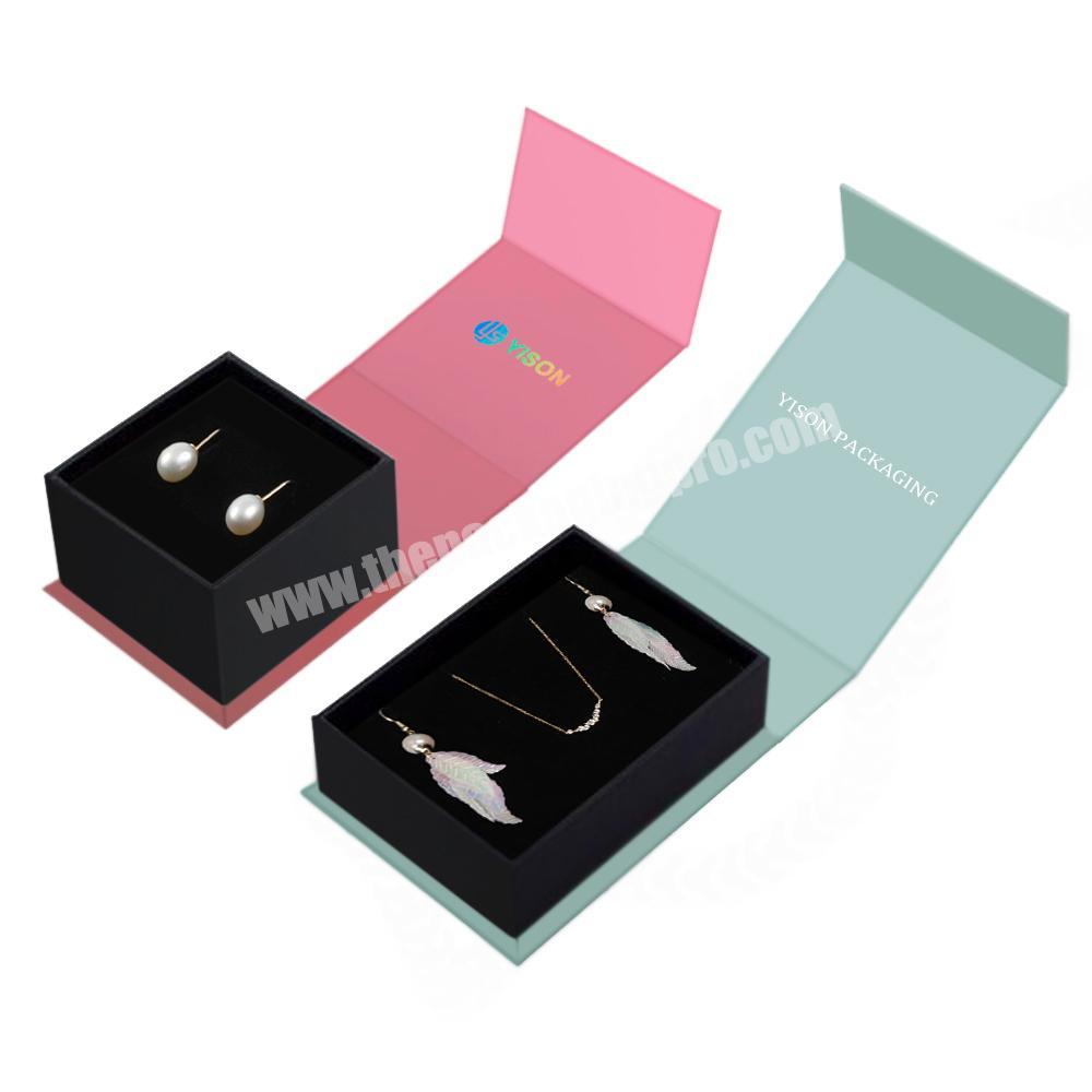Custom small jewellry  packaging box pink sky blue  jewelry jewel paper gift box for jewerly