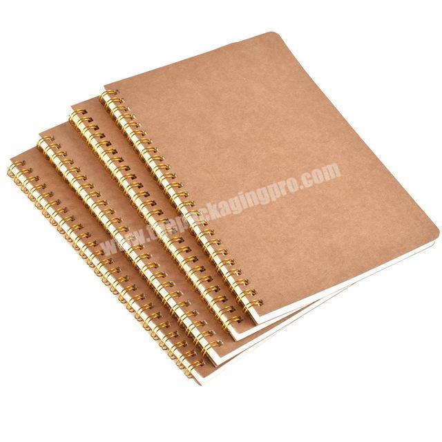 Custom student exercise book dot grid A5 kraft paper cover spiral coil notebook