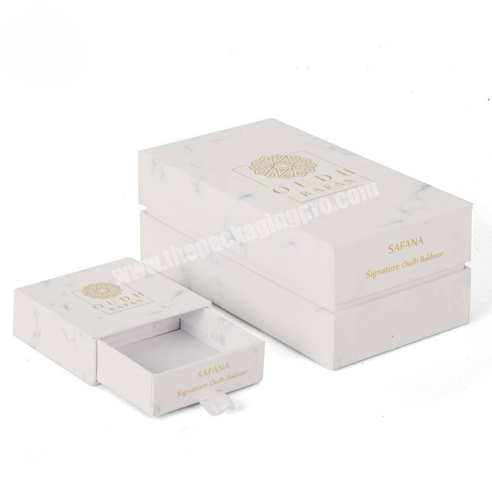 Custom white marble printing paper cardboard gift boxes