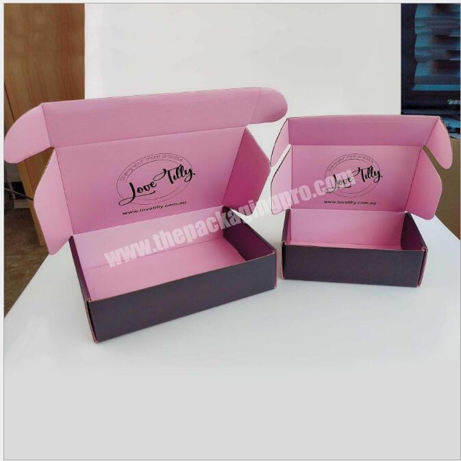Customised Samll Corrugated Paper Pink Mailer Box Ecommerce Postal Packaging Box Cosmetic Makeup Shipping Box With Custom Logo