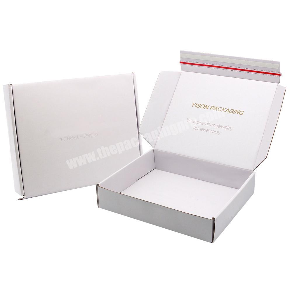 Customised Self Sealing White Custom Jewelry Corrugated Shipping Box Packaging White Cardboard Mailing Parcel Boxes