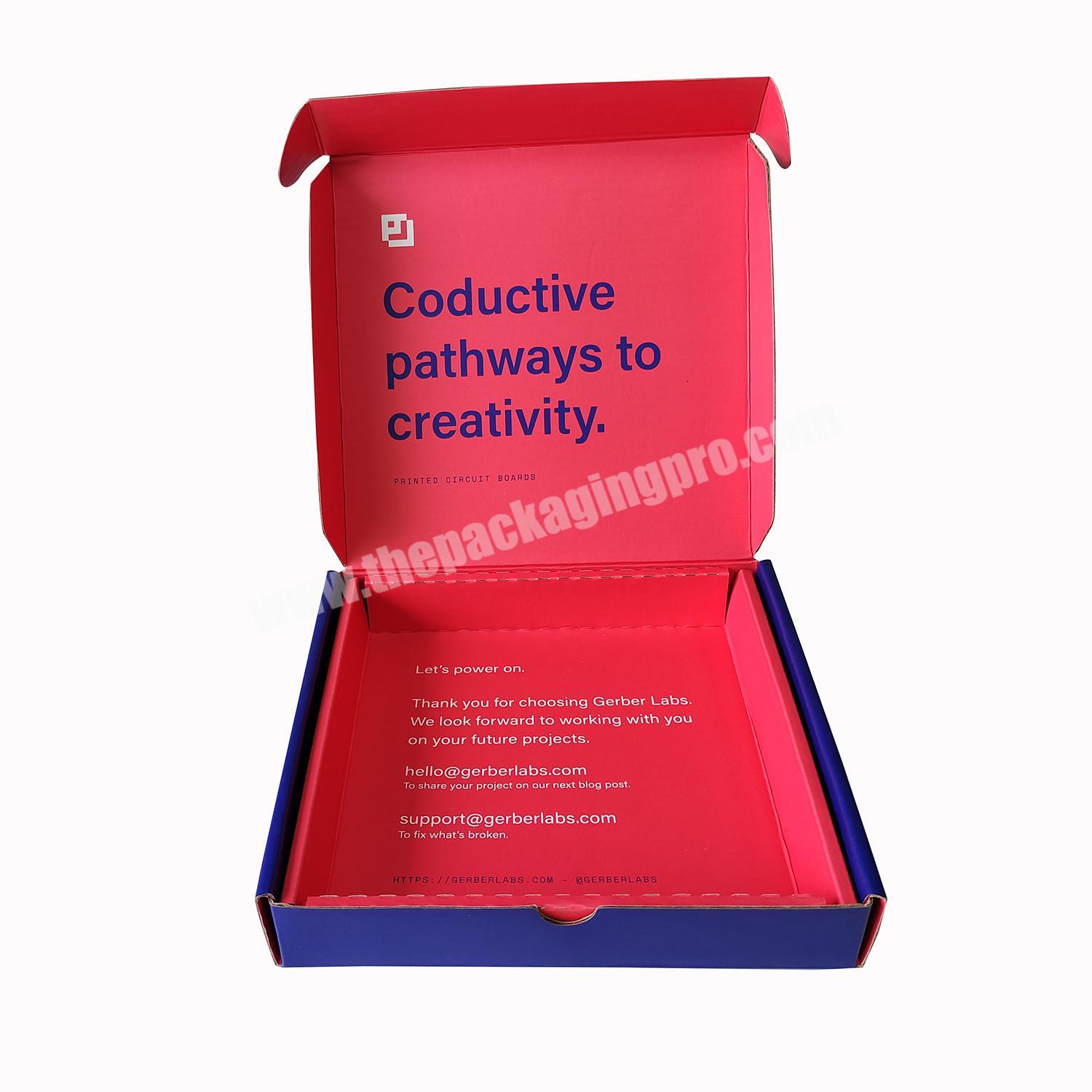 Customised Side Logo Printed Rigid Paper Packaging Mail Box Postal Shipping Cardboard Corrugated Mailing Boxes