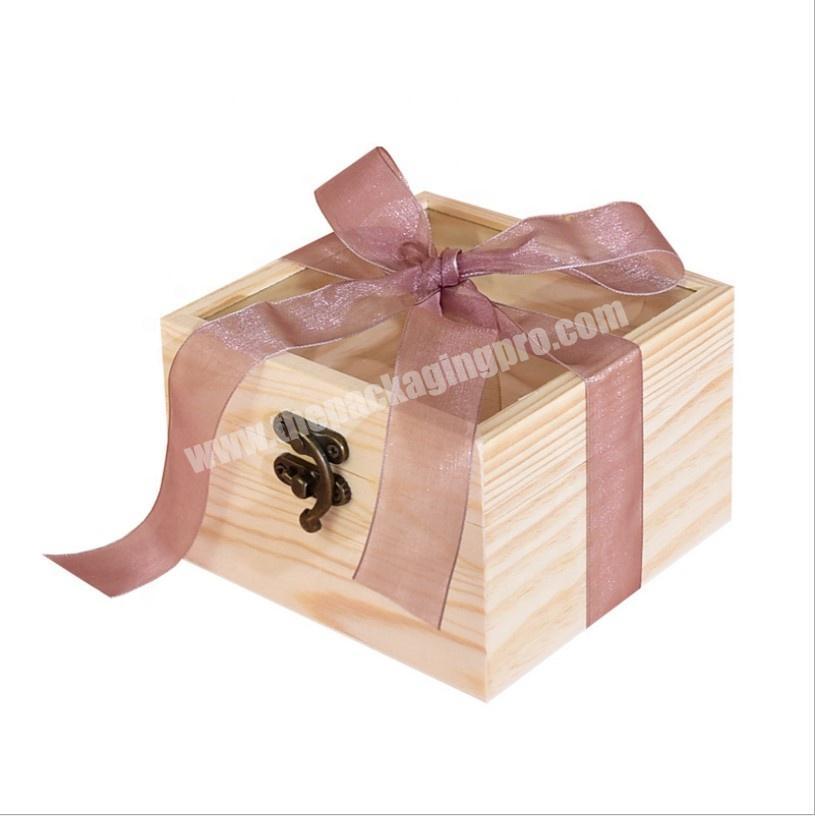 Customize Unique Design  Wooden Box Eternal Life Flowers Gift Box cosmetic packaging box with window
