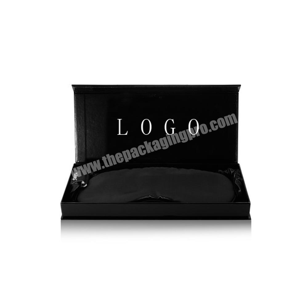Customized 100% Mulberry Silk Sleep Eye Mask Earplugs Pouch Gift Box With Logo Printing