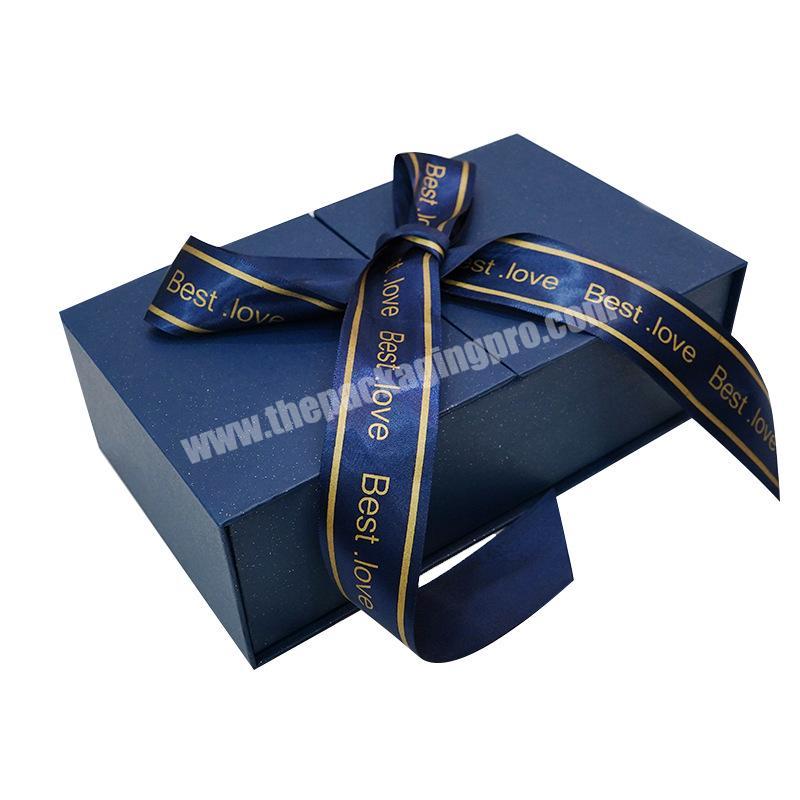 Customized Black Magnetic Flip Bow Tie Small Empty Gift Boxes For Gift Pack