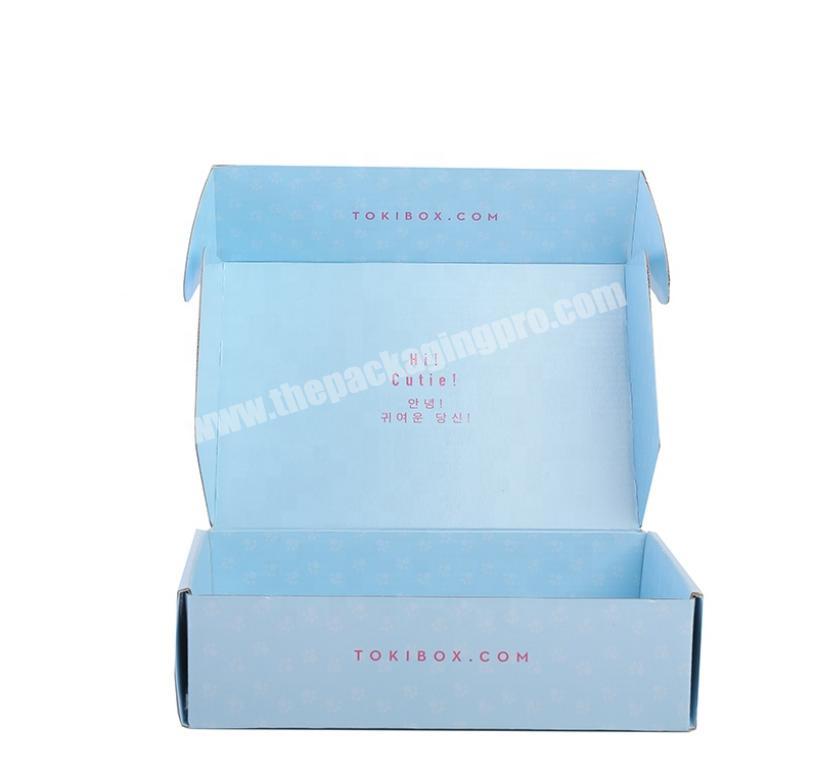 Customized Blue Mailer Corrugated Cardboard Cloth Packaging Storage Box